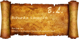 Bohunka Leopold névjegykártya